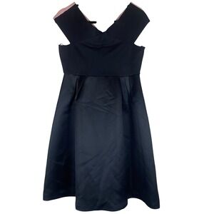 DPlay Womens Little Black Cocktail Party Dress Off Shoulder Fit Flare SZ 10